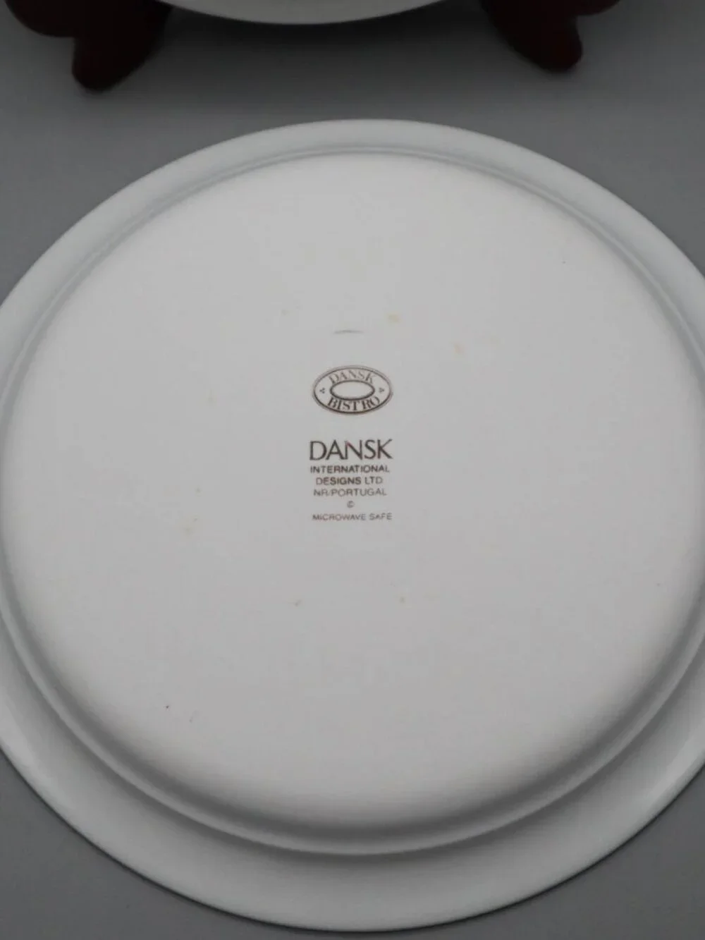 2 Dansk Bistro Christianhavn Blue Rimmed Salad Plates Blue Stripe 8 3/4